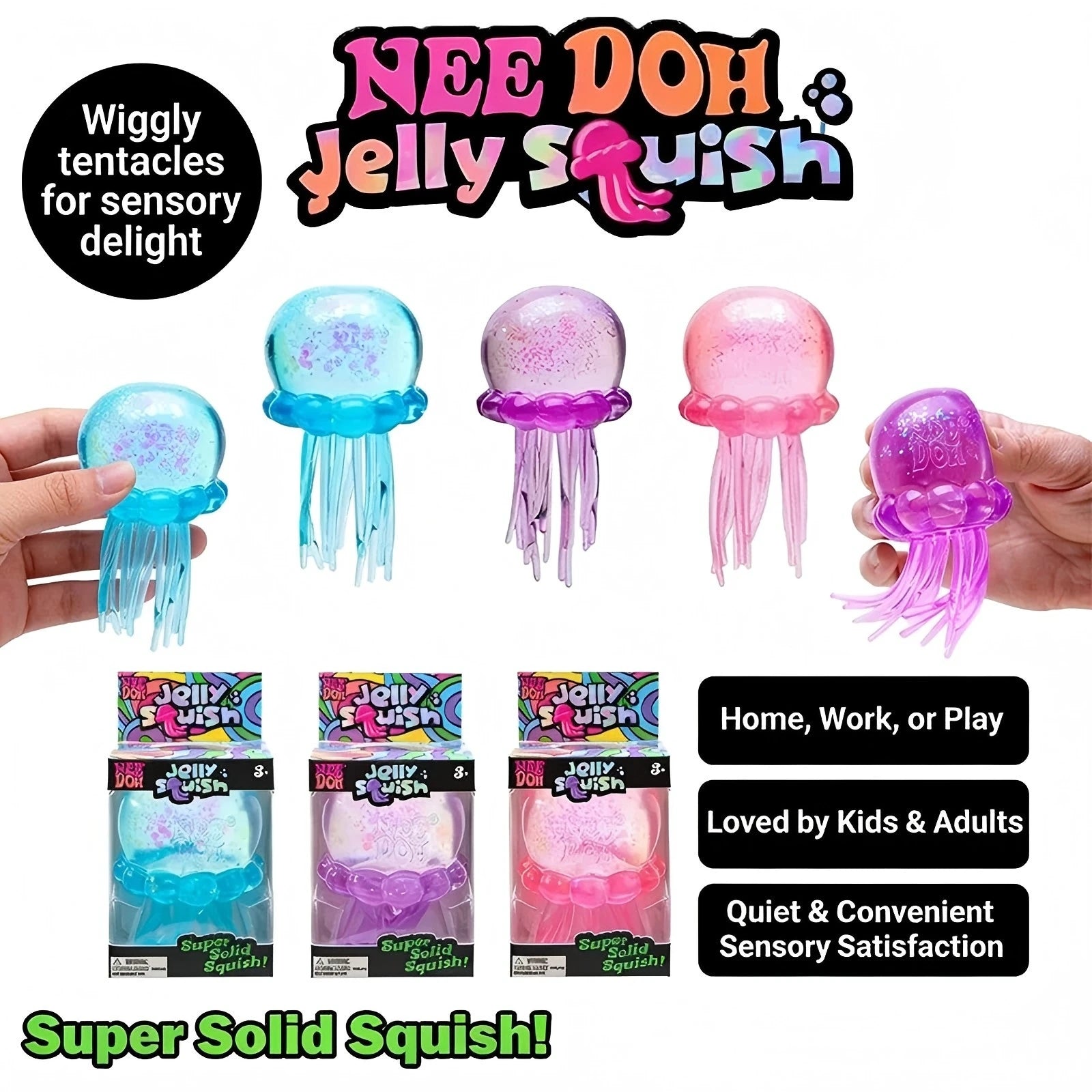 Trending Jellyfish & Cube Fidget Squish Toy