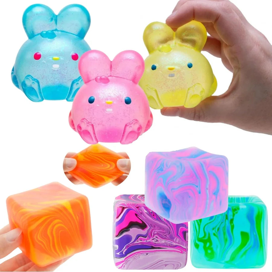 Cube and Rabbit Sensory Fidget Toy Squishy